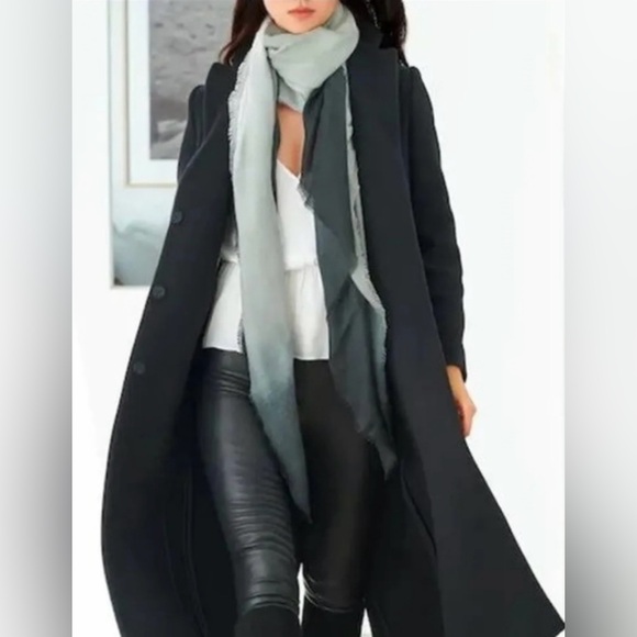 CUSHNIE New Grey Horizon Ombre Scarf buttery soft, luxurious scarf! - Picture 1 of 3